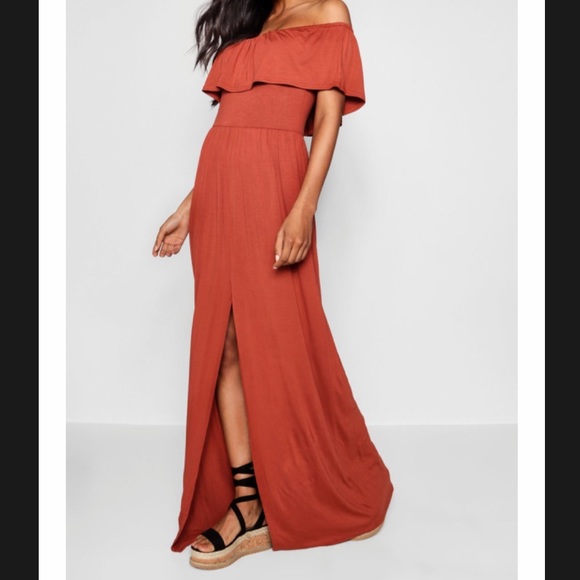 burnt orange maxi dress uk